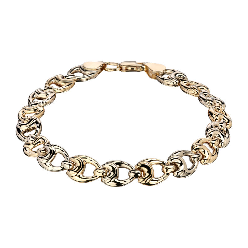 Браслет из двух цветов золота 585 пробы без вставок 01Б760058Ж