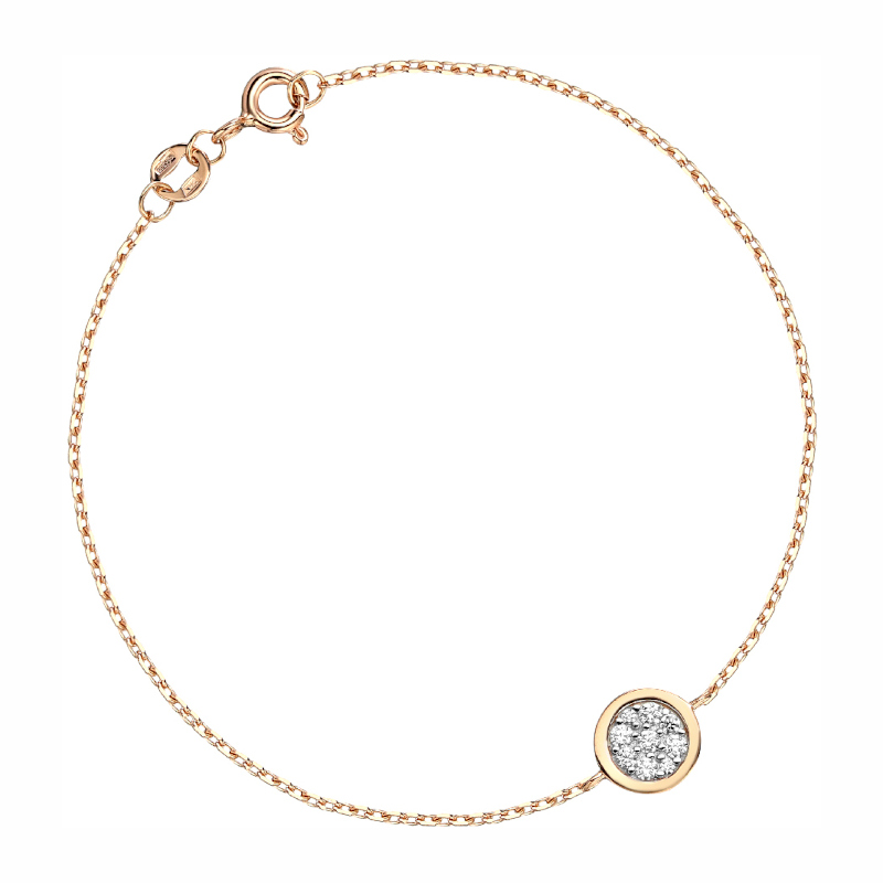 Браслет из красного золота 585 пробы с фианитами 01Б1121067Р