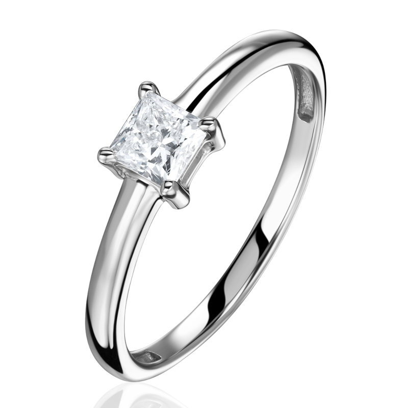 Кольцо из белого золота 585 пробы с бриллиантом 01К622758-Л