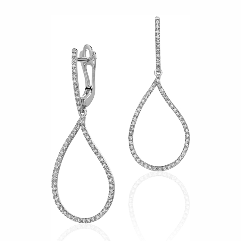 Серьги из белого золота 585 пробы с бриллиантами 01С6214494