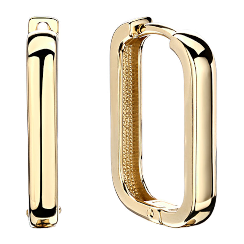 Серьги конго из желтого золота 585 пробы без вставок 01С0314061