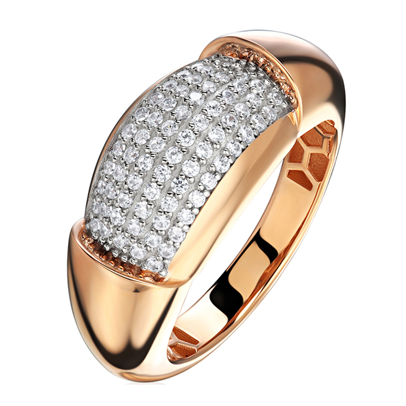 Кольцо из красного золота 585 пробы с фианитами 01К1116833Р