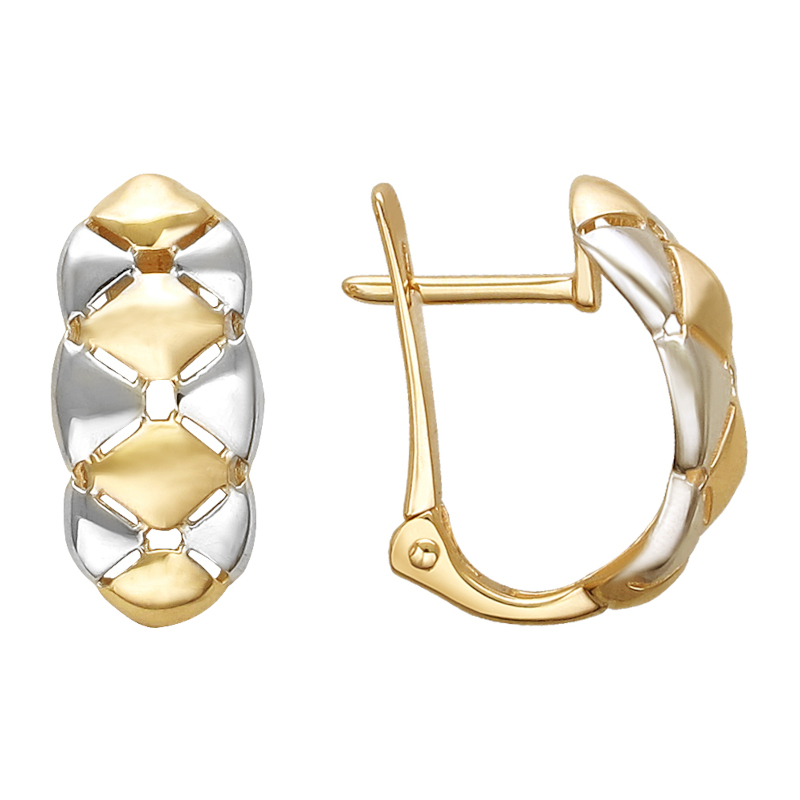 Серьги из красного золота 585 пробы без вставок 01С0112190Р