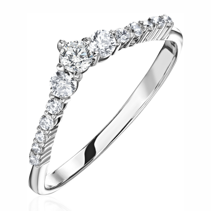 Кольцо из белого золота 585 пробы с фианитами 01К1215371