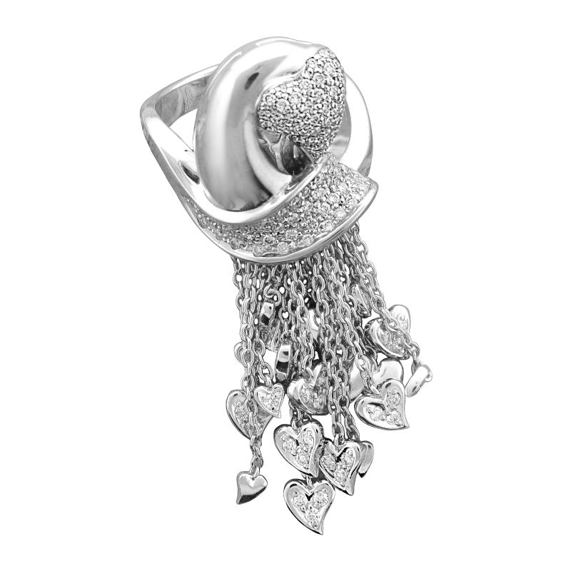 Кольцо из белого золота 585 пробы с бриллиантами 01К6213297 Кольцо из белого золота 585 пробы с бриллиантами 01К6213297