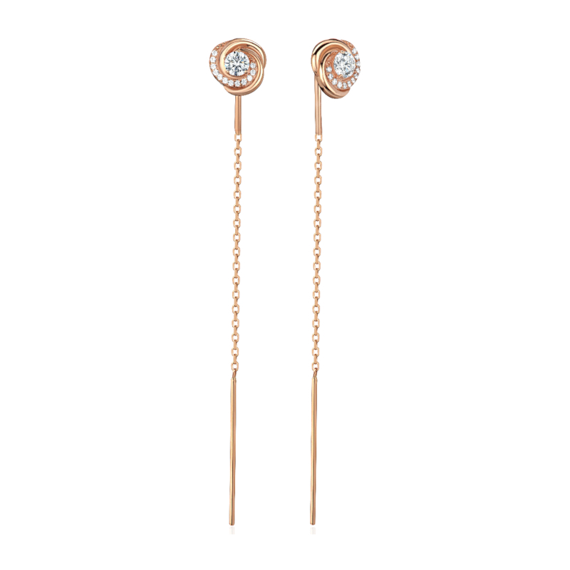 Серьги из красного золота 585 пробы с фианитами 01С1117271Р
