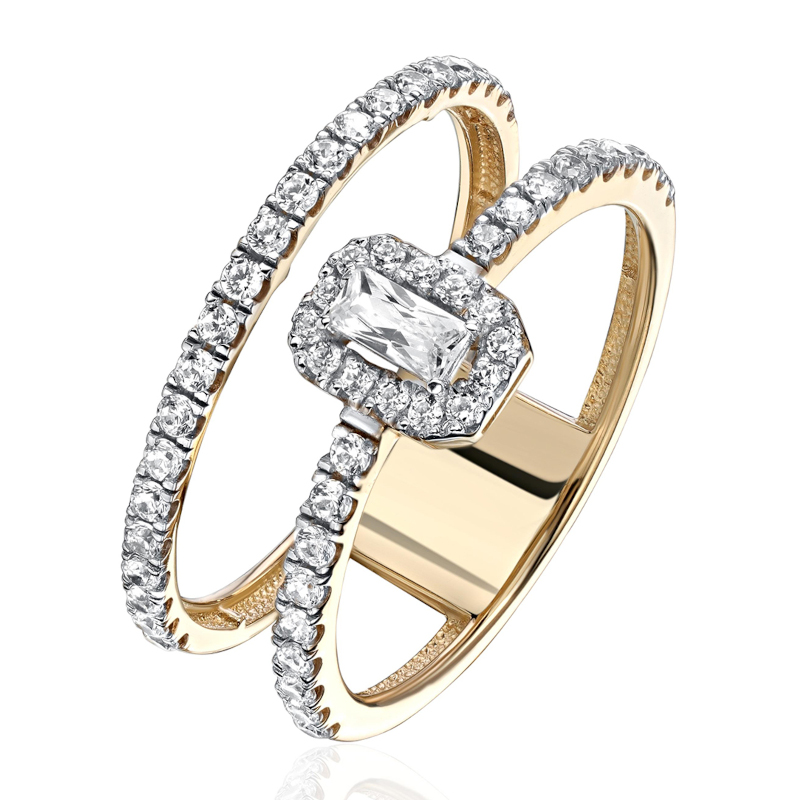 Кольцо из желтого золота 585 пробы с сапфиром и бриллиантами 01К6313759-17-1 Кольцо из желтого золота 585 пробы с сапфиром и бриллиантами 01К6313759-17-1