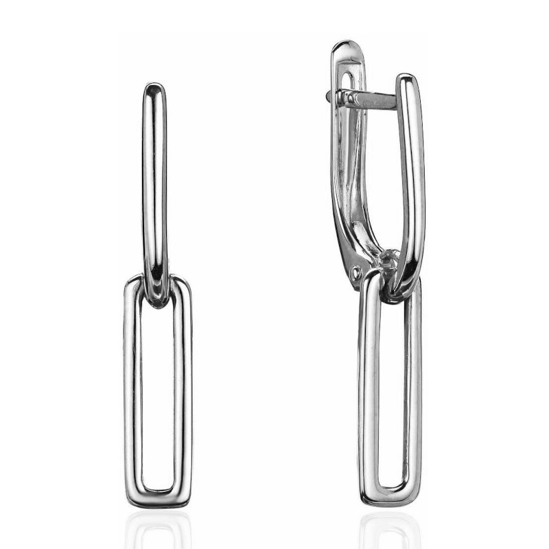 Серьги из платины 585 пробы без вставок 01С0916056-585