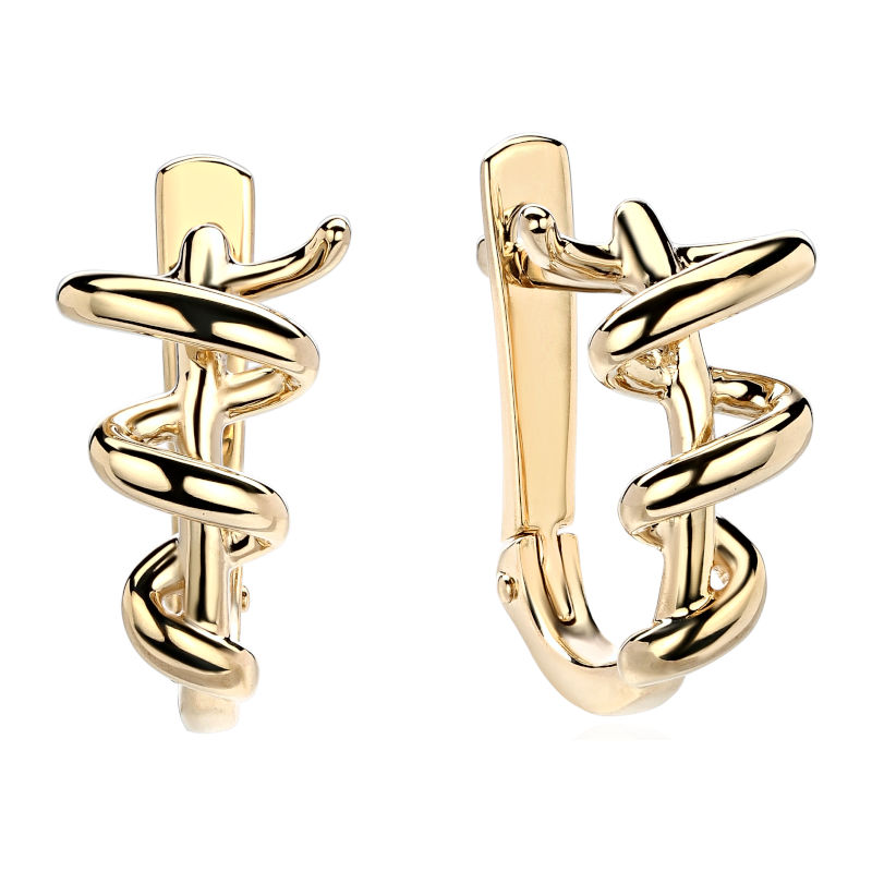 Серьги из желтого золота 585 пробы без вставок 01С0311614