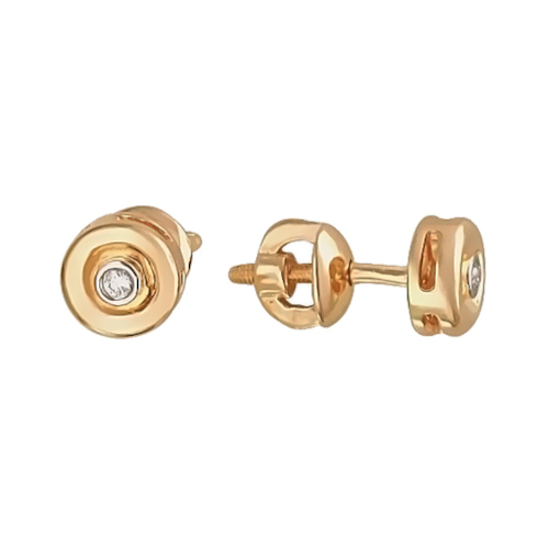 Серьги из красного золота 585 пробы с бриллиантами 01С617570