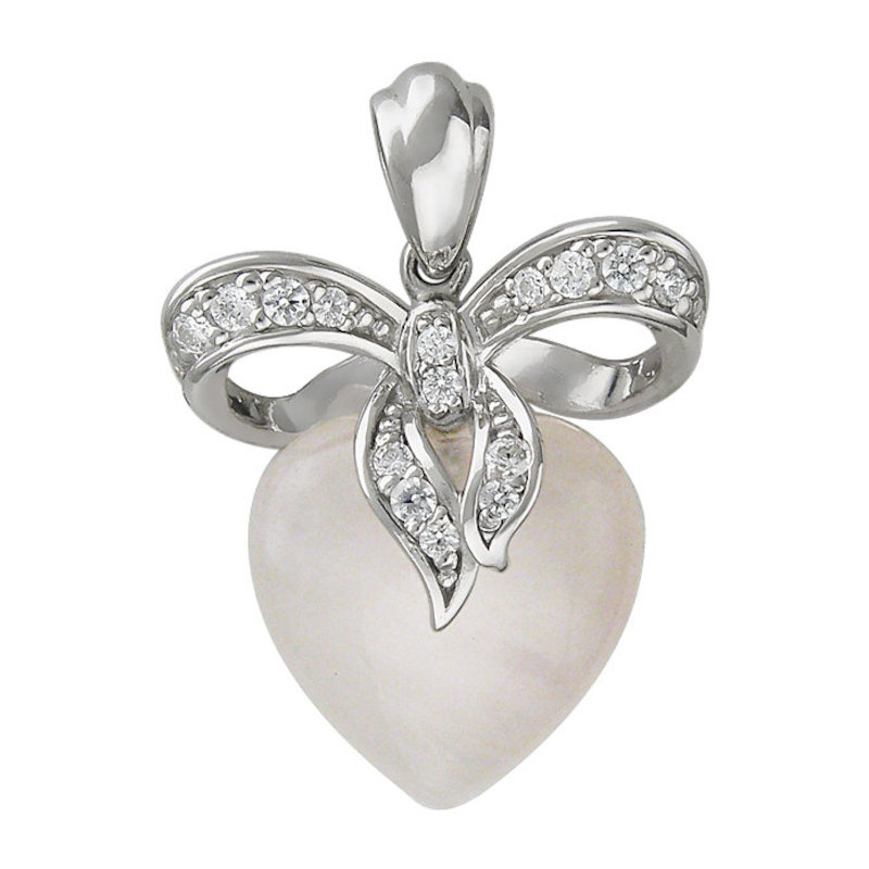 Подвеска "Сердце" из серебра 925 пробы с кварцем и фианитами 01П452437