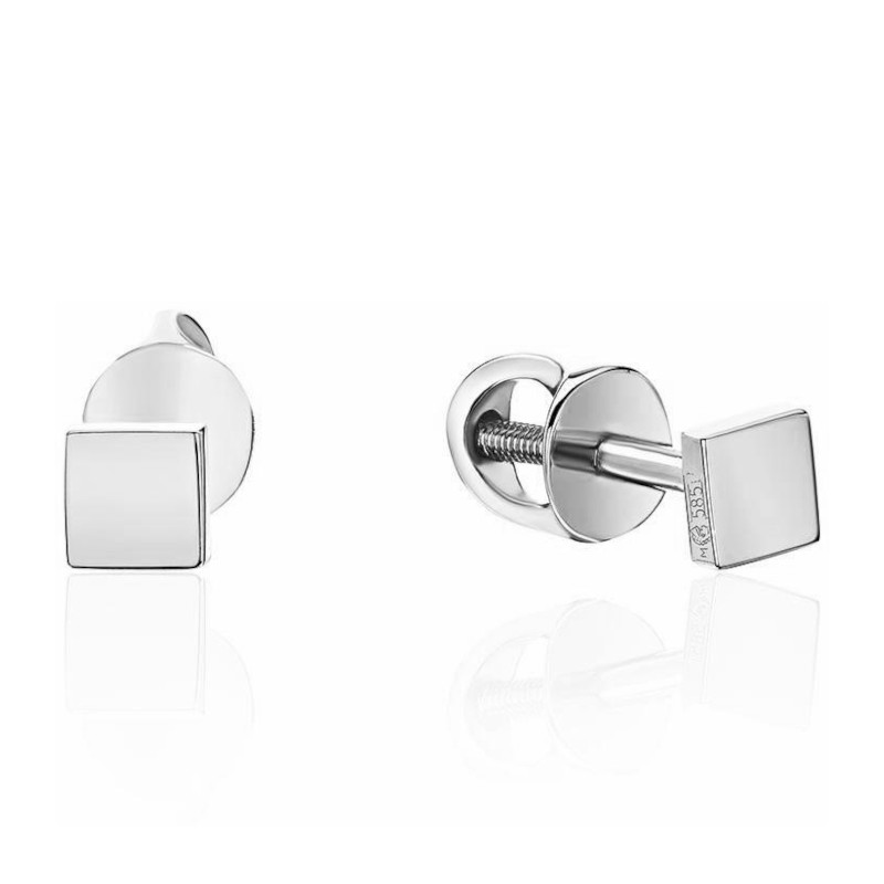 Серьги из платины 585 пробы без вставок 01С0914367-585