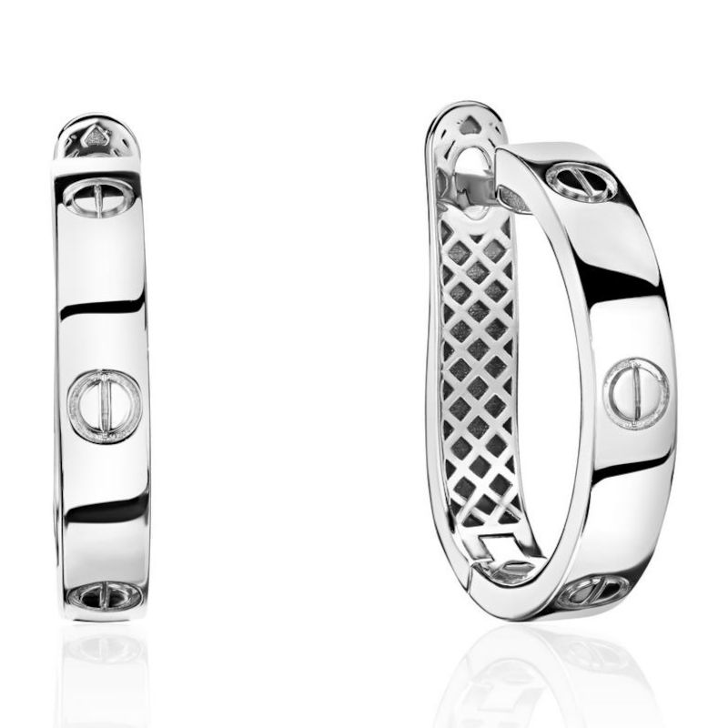 Серьги из платины 585 пробы без вставок 01С0916125-585