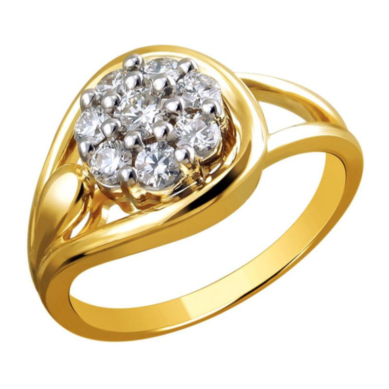 Кольцо из двух цветов золота 585 пробы с бриллиантами 01К668612Ж
