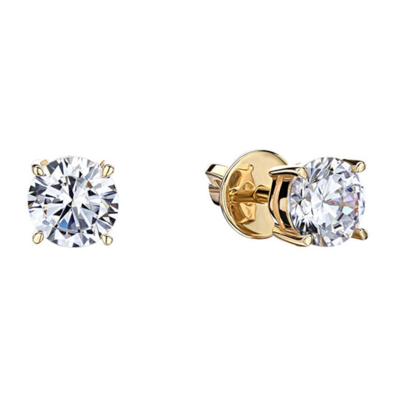 Серьги из желтого золота 585 пробы с фианитами 01С1313910