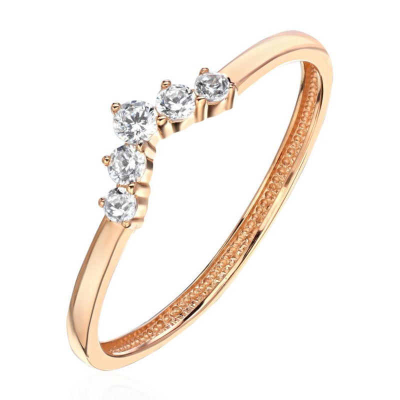 Кольцо из красного золота 375 пробы с фианитами 01К1115942S