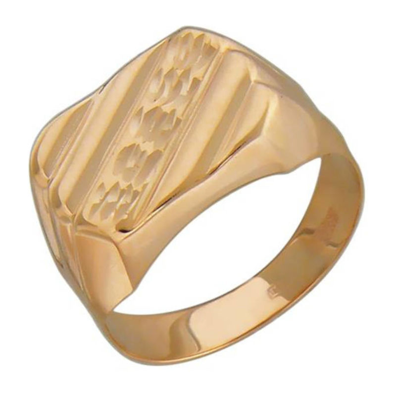 Печатка из красного золота 585 пробы без вставок 01Т712142