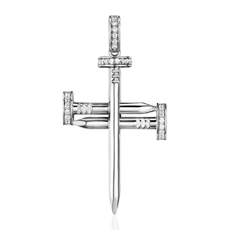 Подвеска из белого золота 585 пробы с фианитами 01Р121255