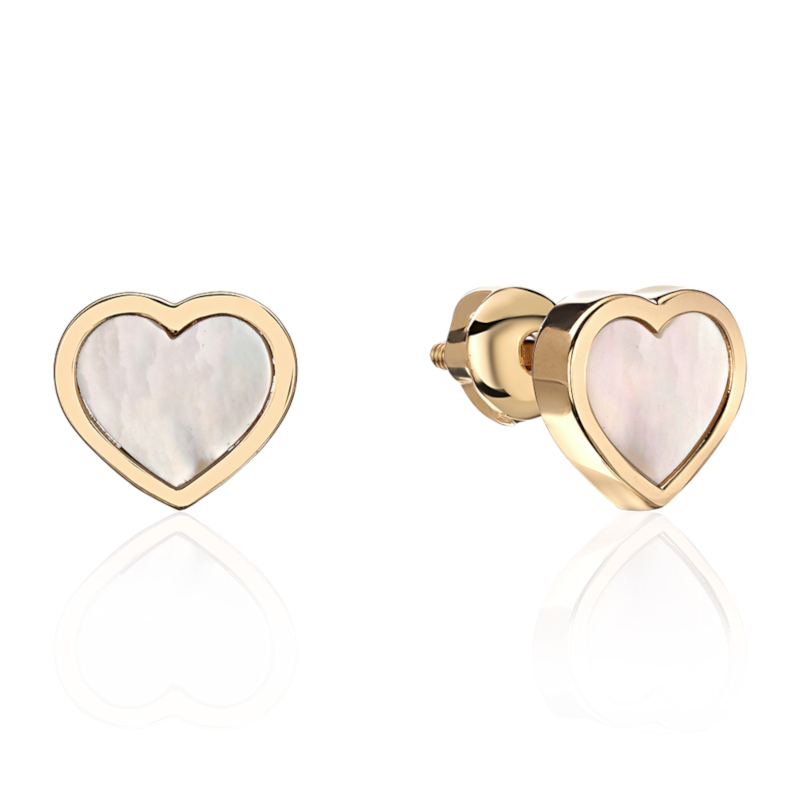 Серьги из желтого золота 585 пробы с перламутром 01С4315091-1