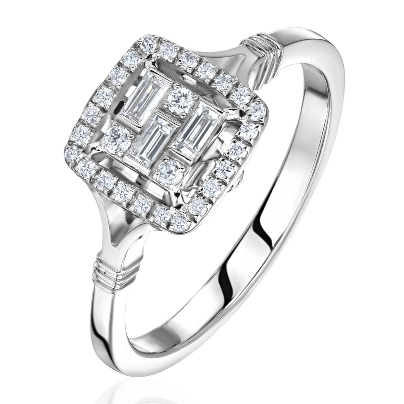 Кольцо из белого золота 585 пробы с бриллиантами 01К6217021