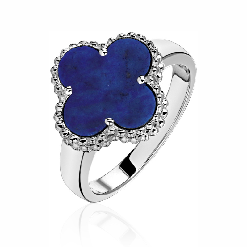 Кольцо из белого золота 585 пробы с лазуритом 01К4215270-4
