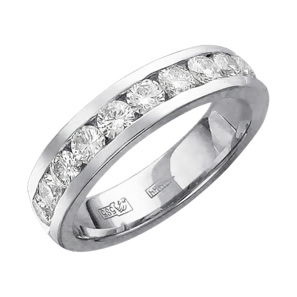 Кольцо из белого золота 585 пробы с бриллиантами 01К625375-Л