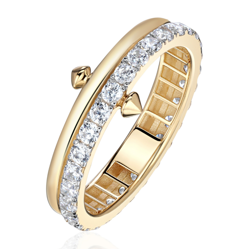 Кольцо из желтого золота 585 пробы с фианитами 01К1316947Р