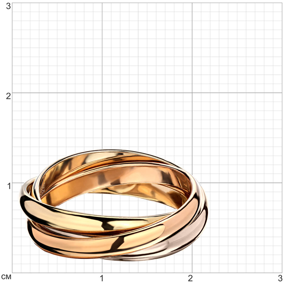 Обручальное кольцо из трех цветов золота 585 пробы 01О060187 - купить в  ювелирном доме ESTET