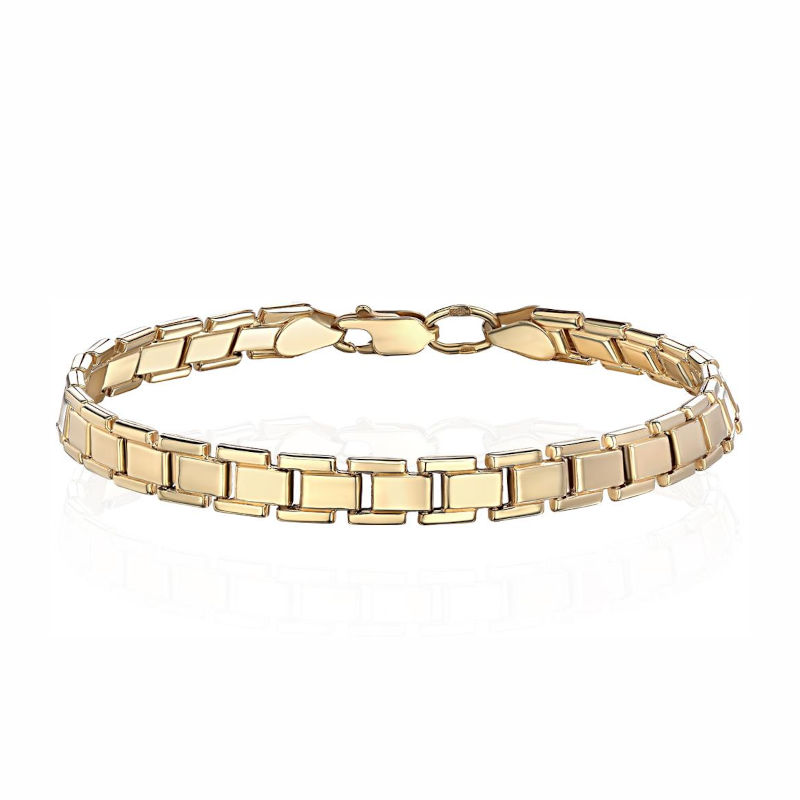 Браслет из желтого золота 585 пробы без вставок 01Б030113