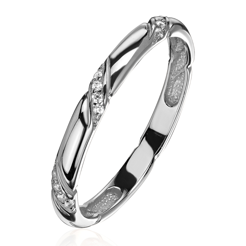 Кольцо из белого золота 585 пробы с бриллиантами 01К6214643-17 Кольцо из белого золота 585 пробы с бриллиантами 01К6214643-17