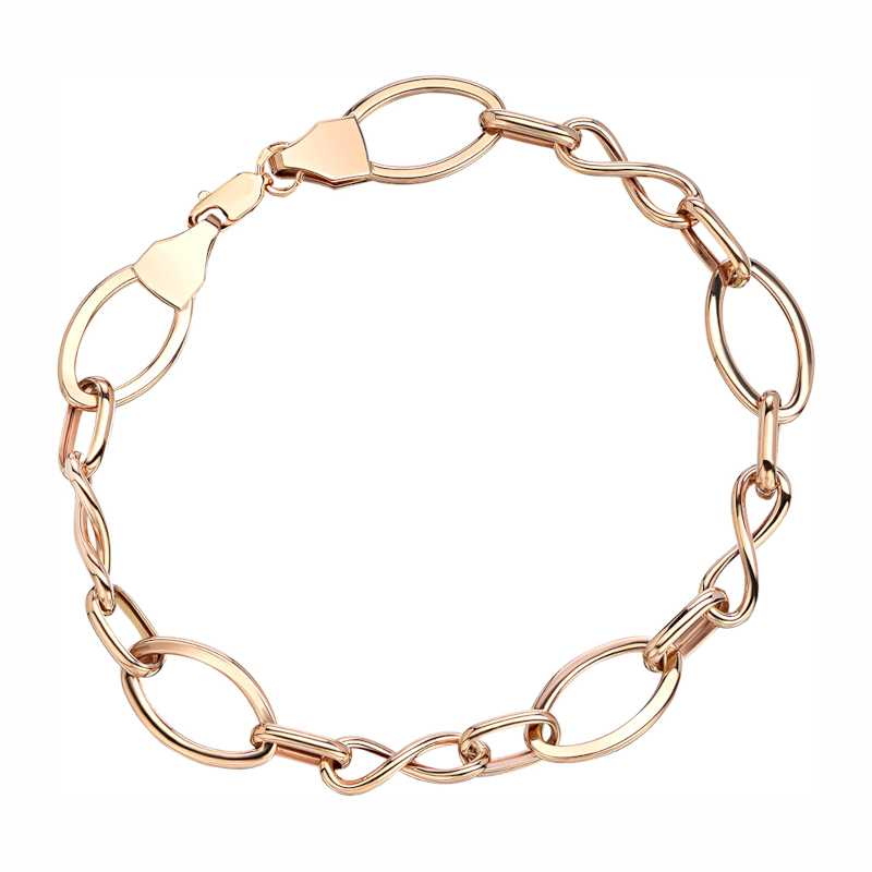 Браслет из красного золота 585 пробы без вставок 01Б013042 Браслет из красного золота 585 пробы без вставок 01Б013042