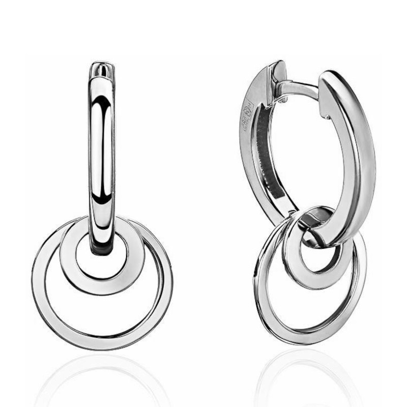 Серьги из платины 585 пробы без вставок 01С0915108-585