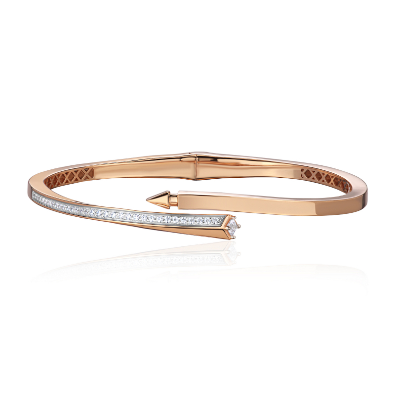 Браслет из красного золота 585 пробы с фианитами 01Б113484