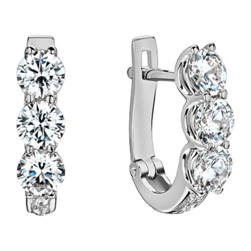 Серьги из белого золота 585 пробы с фианитами 01С125142