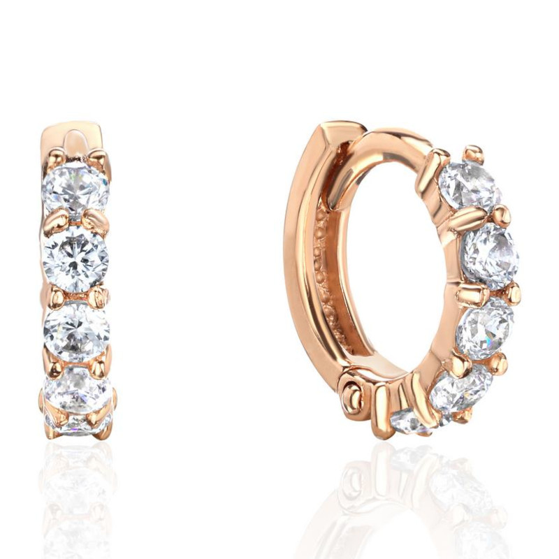 Серьга одиночная из красного золота 375 с фианитами 01С1115112S