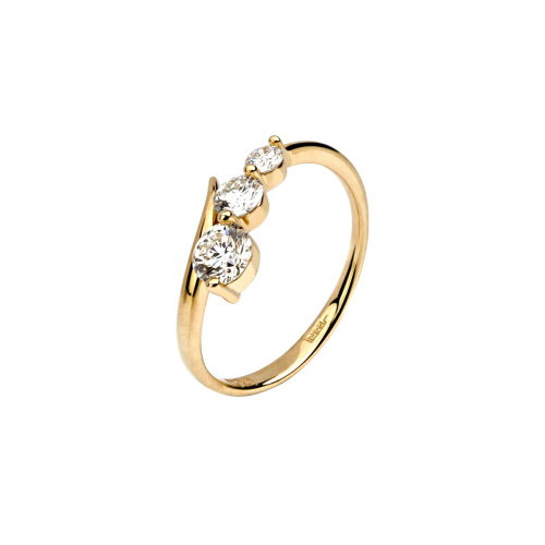 Кольцо из желтого золота 750 пробы с бриллиантами 01К6421043