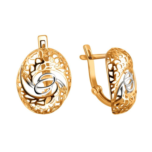 Серьги из красного золота 585 пробы без вставок 01С0112502Р