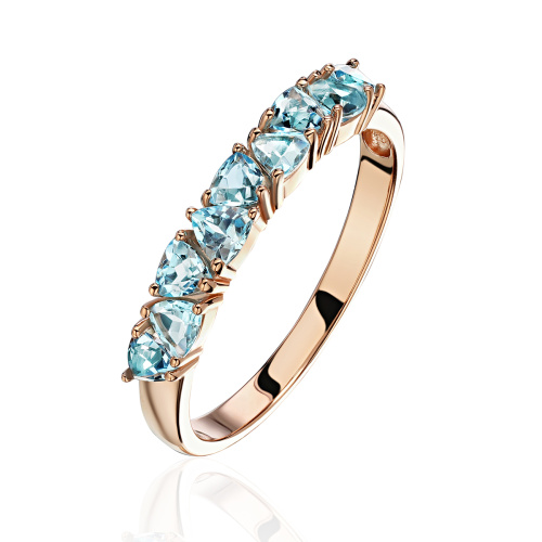 Кольцо из красного золота 585 пробы с топазами 01К3115177-1