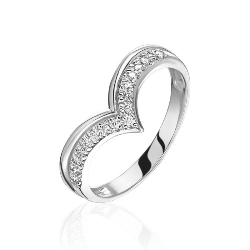 Кольцо из белого золота 585 пробы с бриллиантами 01К6216632