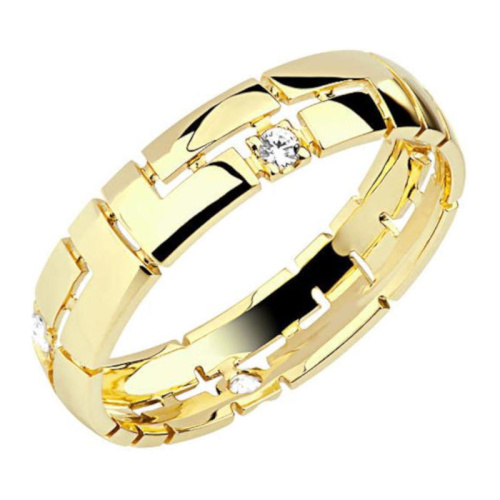 Кольцо из желтого золота 585 пробы c фианитами 01К1310173