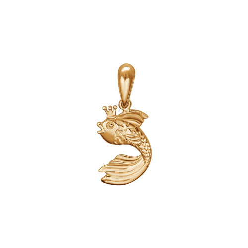 Подвеска "Золотая рыбка" из красного золота 585 пробы без вставок 01П013606