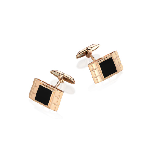 Запонки из красного золота 585 пробы с агатами 01Н410400-1