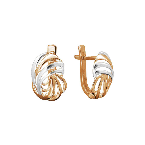 Серьги из красного золота 585 пробы без вставок 01С0112901Р