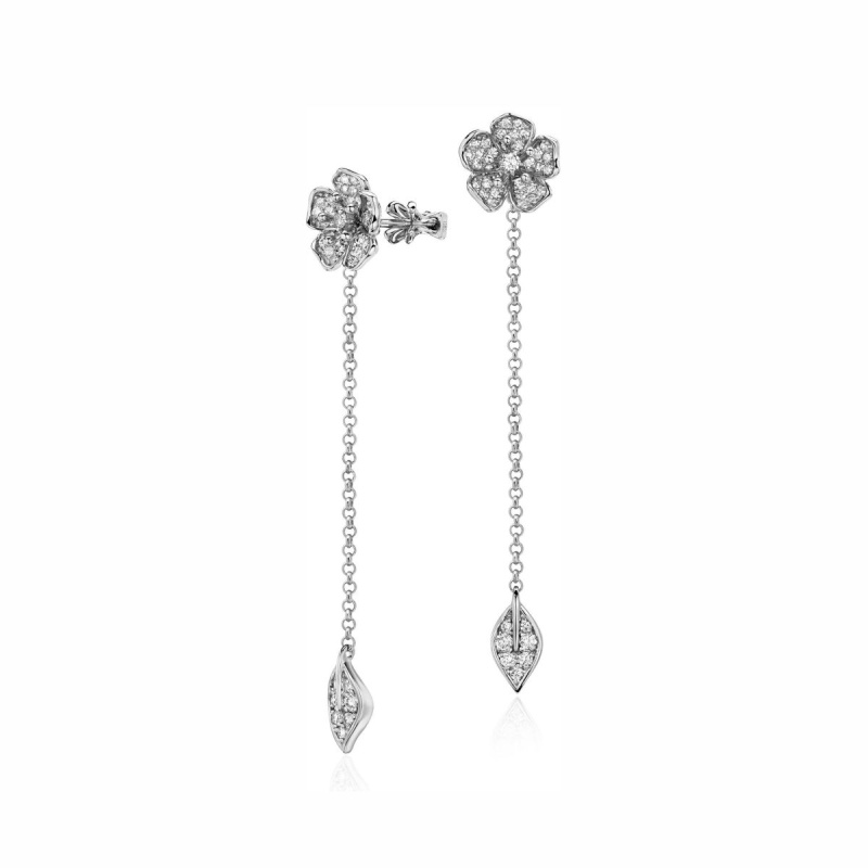 Серьги из белого золота 585 пробы с бриллиантами 01С6213477