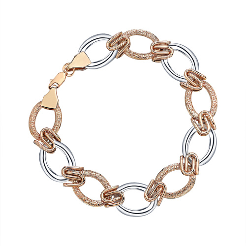 Браслет из комбинированного золота 585 пробы без вставок 01Б0621106