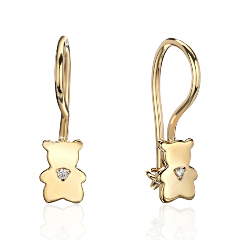 Серьги из желтого золота 585 пробы с фианитами 01С1314962