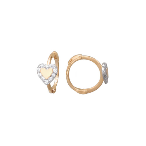 Серьги из красного золота 585 пробы с фианитами 01С114827