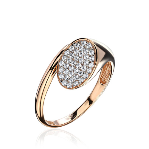 Кольцо из красного золота 585 пробы с фианитами 01К1115110Р
