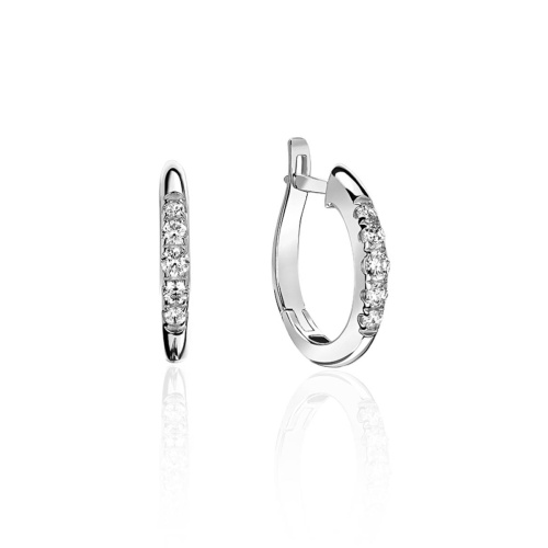 Серьги из белого золота 585 пробы с фианитами 01С1214816