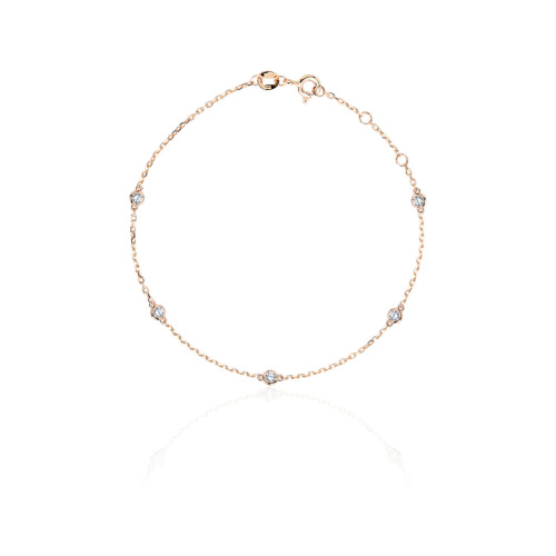 Браслет из красного золота 585 пробы с фианитами 01Б112751